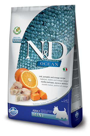 Farmina N&D Ocean Cod, Pumpkin & Orange Mini Adult Dry Dog Food