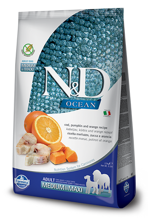 Farmina N&D Ocean Cod, Pumpkin & Orange Medium & Maxi Adult Dry Dog Food