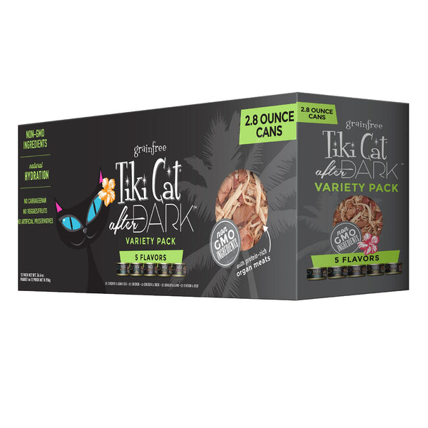Tiki Cat After Dark Variety Pack Canned Cat Food, 2.8-oz, 12-pack
