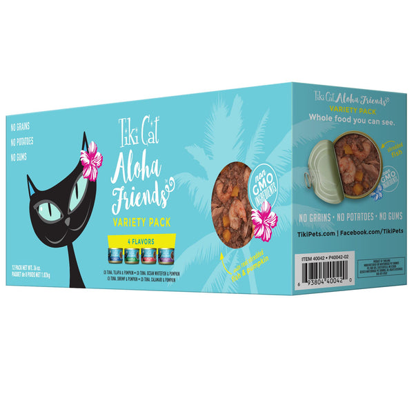 Tiki Cat Aloha Friends Tuna Variety Pack Wet Cat Food, 3-oz