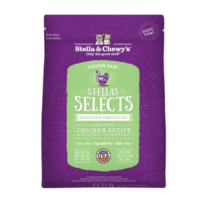Stella & Chewy's Stella's Selects Mini Galettes de Poulet sans Cage Nourriture crue congelée pour chats, 1 lb