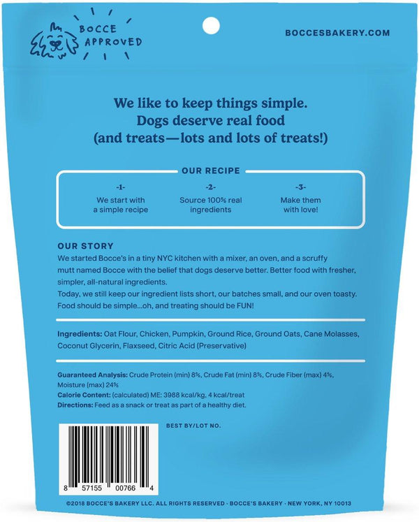 Bocce's Bakery Everyday Sunday Roast Chicken & Pumpkin Recipe Training Bites Dog Treats, 6-oz