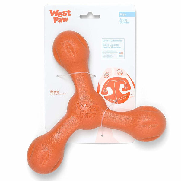 West Paw Zogoflex Echo Skamp Dog Toy, Orange