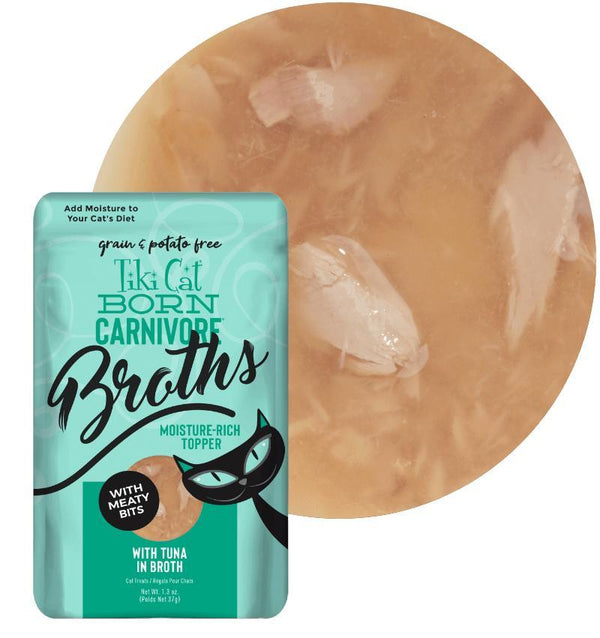 Tiki Cat Born Carnivore Broths Tuna in Broth Wet Cat Food Topper Pouch