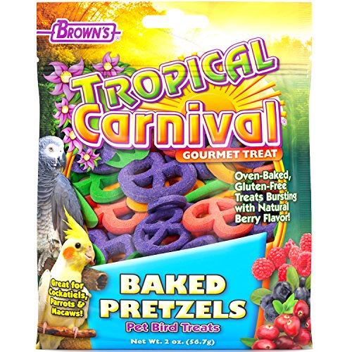 Friandises pour oiseaux Bretzels cuits Brown's Tropical Carnival, 2 oz.