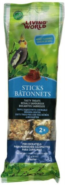 Living World Cockatiel Sticks Honey Flavor, 4-oz