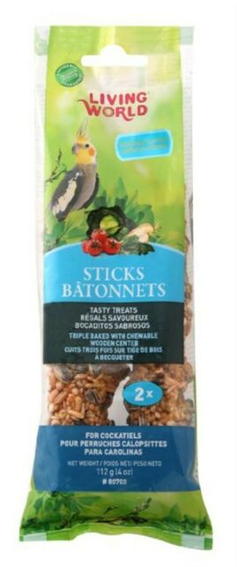 Living World Cockatiel Sticks Vegetable Flavor, 4-oz