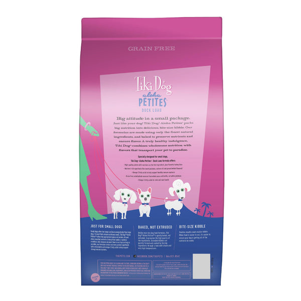 Tiki Dog Aloha Petites canard Luau Nourriture sèche pour chiens sans grains