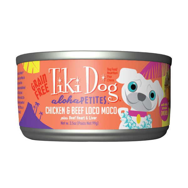 Tiki Dog Aloha Petites Poulet et boeuf Loco Moco Nourriture humide pour chiens