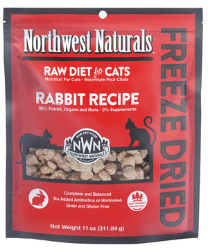 Northwest Naturals Régime cru sans céréales Pour chats Nibblers de lapin lyophilisé