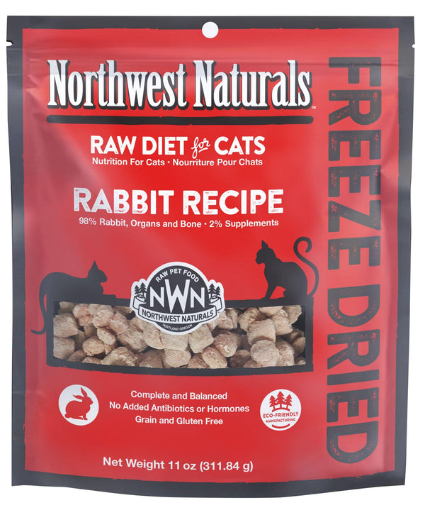 Northwest Naturals Régime cru sans céréales Pour chats Nibblers de lapin lyophilisé