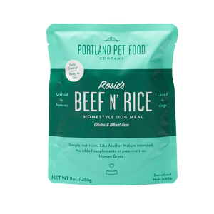 Portland Pet Food Rosie’s Beef N Rice Ready to Eat Pouch Wet Dog Food, 9-oz