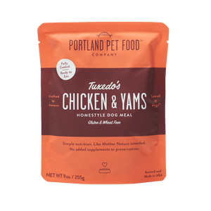 Portland Pet Food Tuxedo's Chicken & Yams Pouch Wet Dog Food, 9-oz