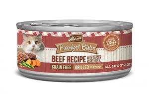 Merrick Chat Purrfect Bistro Sans céréales Boeuf grillé et légumes Nourriture en conserve pour chats, 3 oz