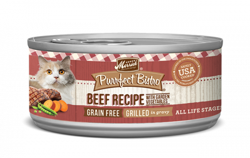 Merrick Chat Purrfect Bistro Sans céréales Boeuf grillé et légumes Nourriture en conserve pour chats, 3 oz