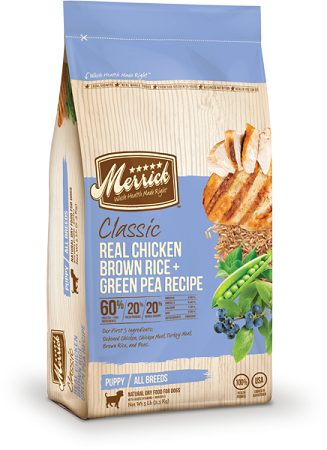 Merrick Classic Real Chicken, Brown Rice & Green Pea Recipe Puppy Dry Dog Food