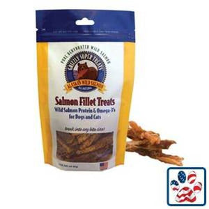 Grizzly Pure Filet de saumon sauvage déshydraté Friandises pour chiens et chats, 3 oz