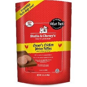 Stella & Chewy's Chewy's Chicken Dinner Patties Nourriture crue congelée sans céréales pour chiens, 12-lb