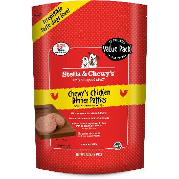 Stella & Chewy's Chewy's Chicken Dinner Patties Nourriture crue congelée sans céréales pour chiens, 12-lb