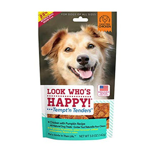 Look Who's Happy Tempt' n Tenders Chicken with Pumpkin USA Dog Treats, 10-oz