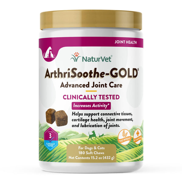 NaturVet Advanced Care ArthriSoothe-GOLD Clinically Tested Level 3 Soft Chews Dog Supplement, 180-count