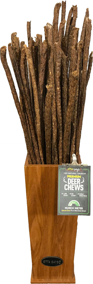 Etta Says! Premium 3' Crunchy Deer Chew Stick Dog Treats