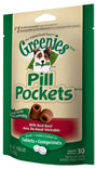 Greenies Pill Pockets Friandises pour chiens Saveur boeuf pour comprimés, 30 unités
