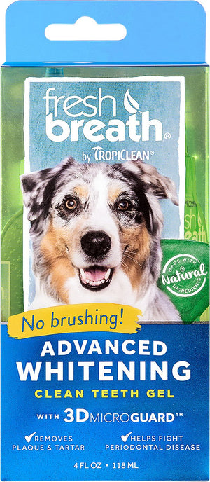 Tropiclean Fresh Breath Advanced Whitening Clean Teeth Gel Kit, 4-oz