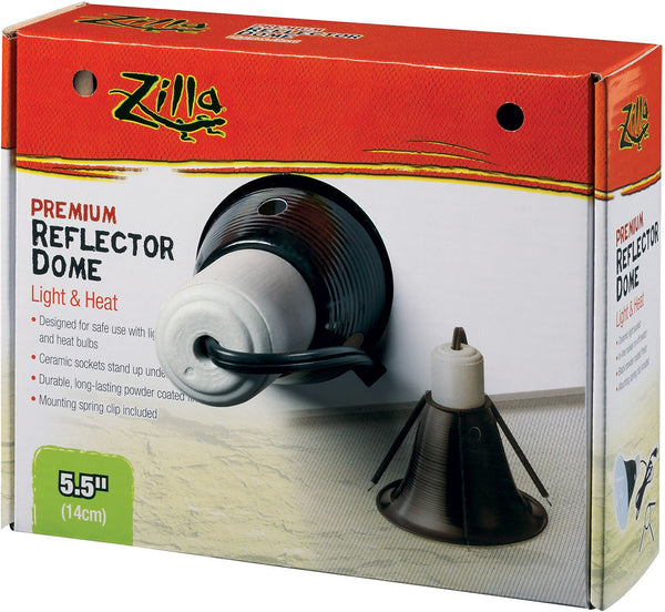 Zilla Premium Reflector Light & Heat Black Ceramic Dome Lighting Fixture