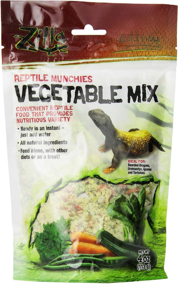 Zilla Reptile Munchies Vegetable Mix Lizard Food, 4-oz