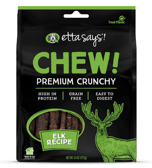 Etta Says! Chew! Premium Crunchy Elk Recipe Dog Treats, 4.5-oz