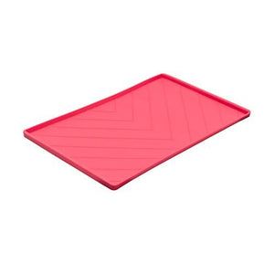 Messy Mutts Tapis En Silicone, Avec Travers De Métal, Rouge