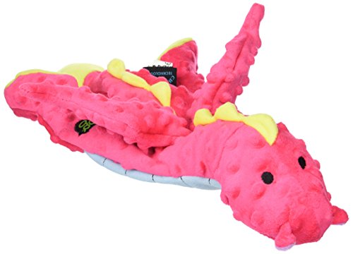 GoDog Dragons Flats Chew Guard Dog Toy, Coral