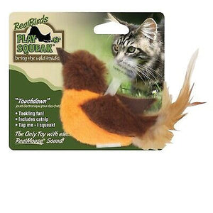 OurPets Play-N-Squeak Real Bird Touchdown Jouet pour chat