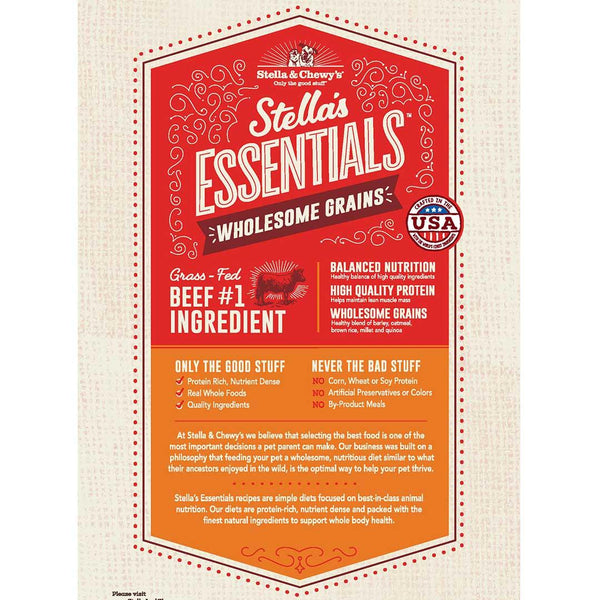 Stella & Chewy's Essentials Croquettes pour chien au bœuf et grains anciens aux grains complets