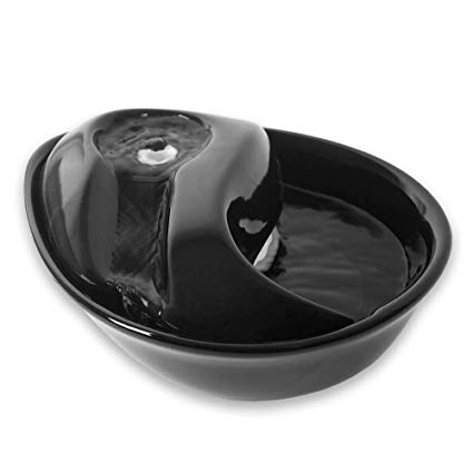 Fontaine à boire en céramique Pioneer Pet design goutte de pluie, noire