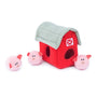 ZippyPaws Burrow Squeaky Hide and Seek Plush Dog Toy, Pig Barn