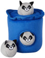 ZippyPaws Burrow Squeaky Hide and Seek Plush Dog Toy, Raccoons in Trash Can