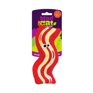 Jouet pour chat Mad Cat Bacon Kicker à l'herbe à chat et à la silvervine