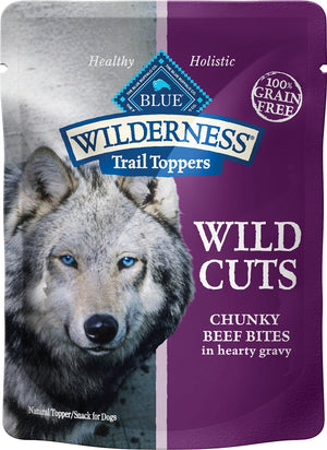 Blue Buffalo Wilderness Trail Toppers Wild Cuts Chunky Beef Bites in Hearty Gravy Grain-Free Dog Food Topper