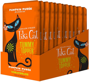 Tiki Cat Tummy Topper Pumpkin Puree & Wheatgrass Lickable Cat Treat, 1.5-oz