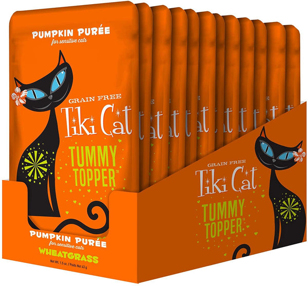Tiki Cat Tummy Topper Pumpkin Puree & Wheatgrass Lickable Cat Treat, 1.5-oz
