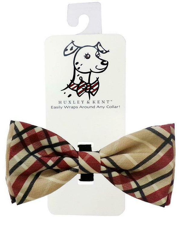 Huxley & Kent Pet Bow Tie, Tan Plaid
