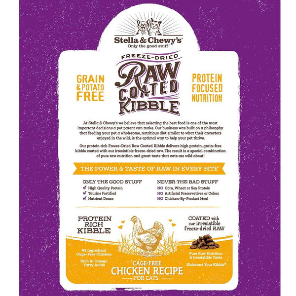 Stella & Chewy's Raw Coated Kibble Cage-Free Chicken Recipe Grain-Free Dry Cat Food