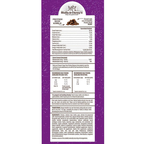 Stella & Chewy's Raw Coated Kibble Cage-Free Chicken Recipe Grain-Free Dry Cat Food