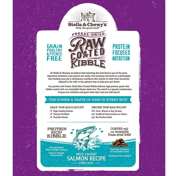 Stella & Chewy's Raw Coated Kibble Wild Caught Salmon Recipe Grain-Free Dry Cat Food