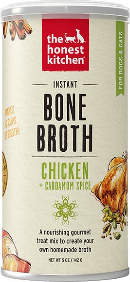 The Honest Kitchen Chicken Bone Broth with Cardamom for Dogs & Cats, 5-oz jar
