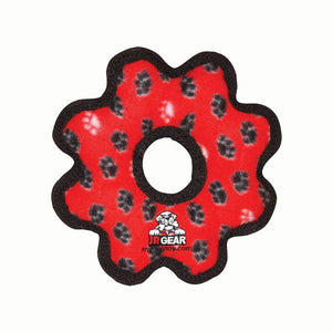 Tuffy Junior Gear Ring Dog Toy, Red Paw