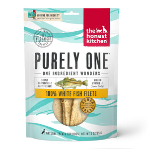 The Honest Kitchen Purely One White Fish Filets Dog Treats, 3-oz