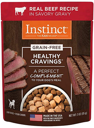 Instinct Healthy Cravings Grain-Free Real Beef Recipe Wet Dog Food Topper Pouch